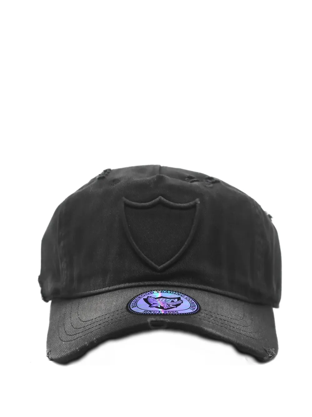 Htc Los Angeles distressed shield-logo baseball cap - Nero