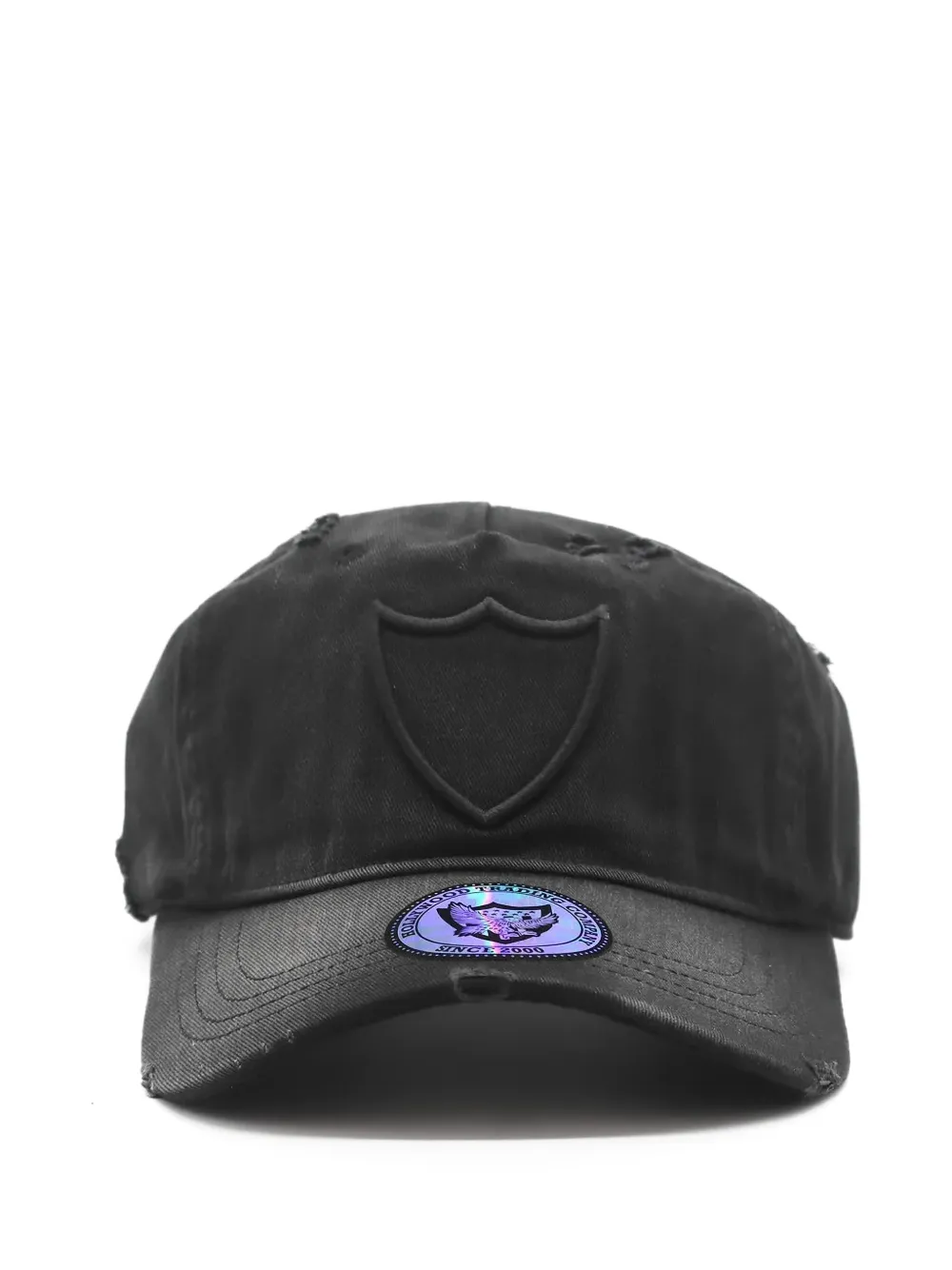 Htc Los Angeles distressed shield-logo baseball cap - Nero