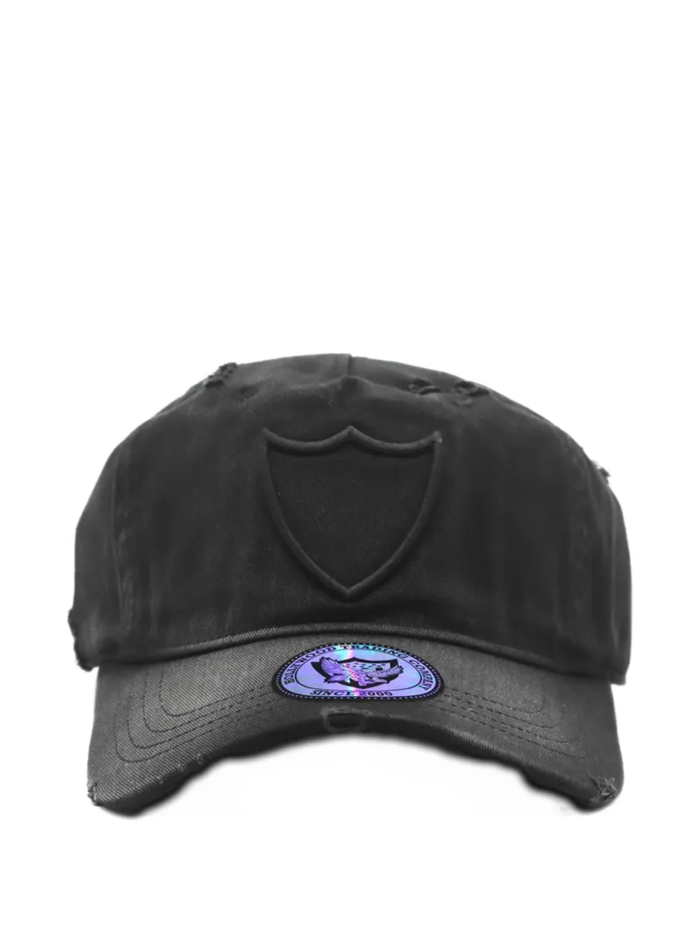 Htc Los Angeles distressed shield-logo baseball cap - Nero