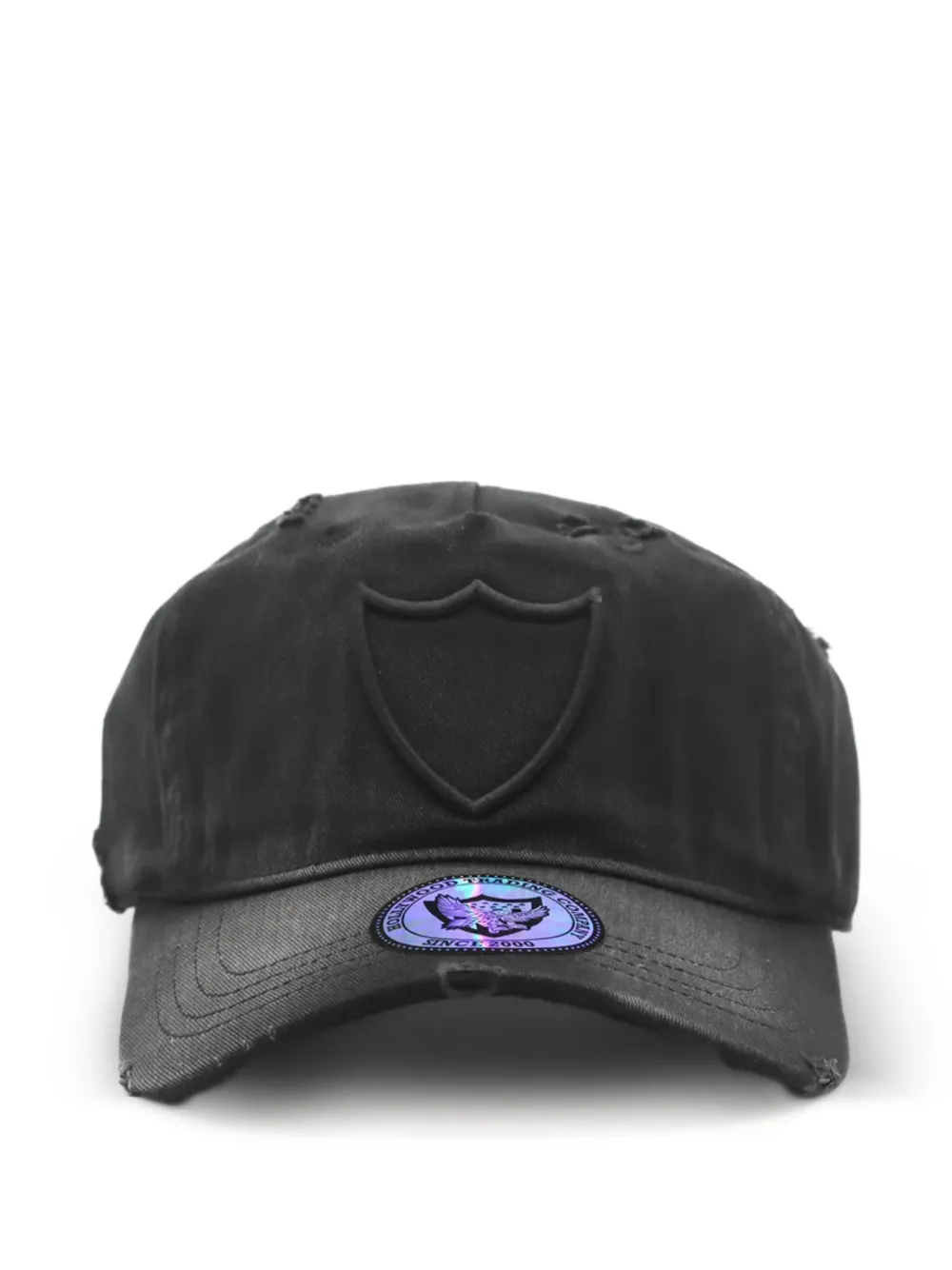 Htc Los Angeles distressed shield-logo baseball cap - Schwarz