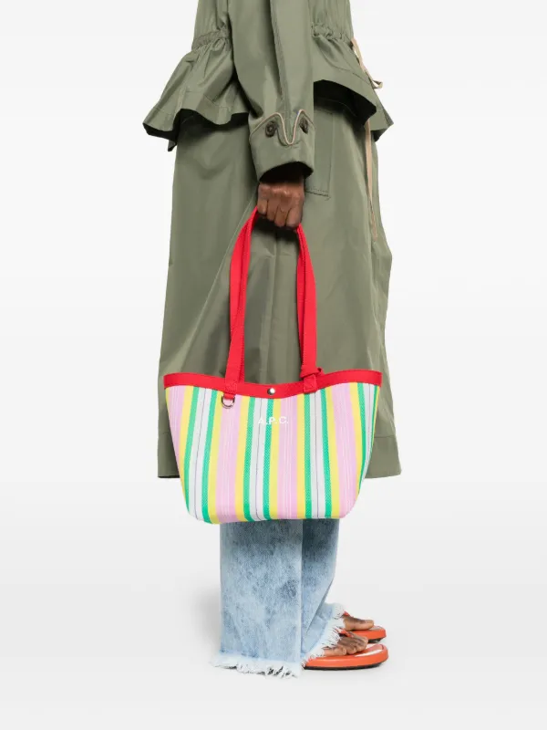 A.P.C. ストライプ ショルダーバッグ | ピンク | FARFETCH JP