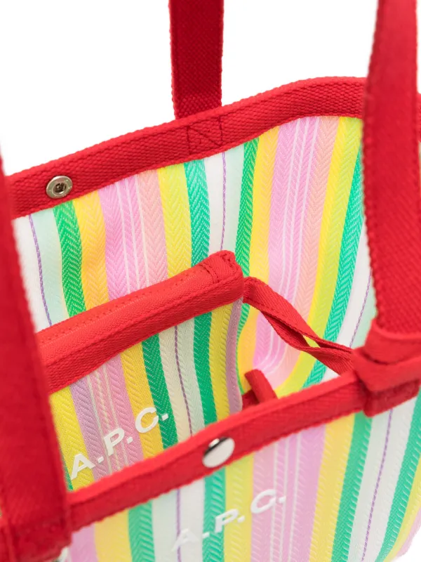 A.P.C. ストライプ ショルダーバッグ | ピンク | FARFETCH JP