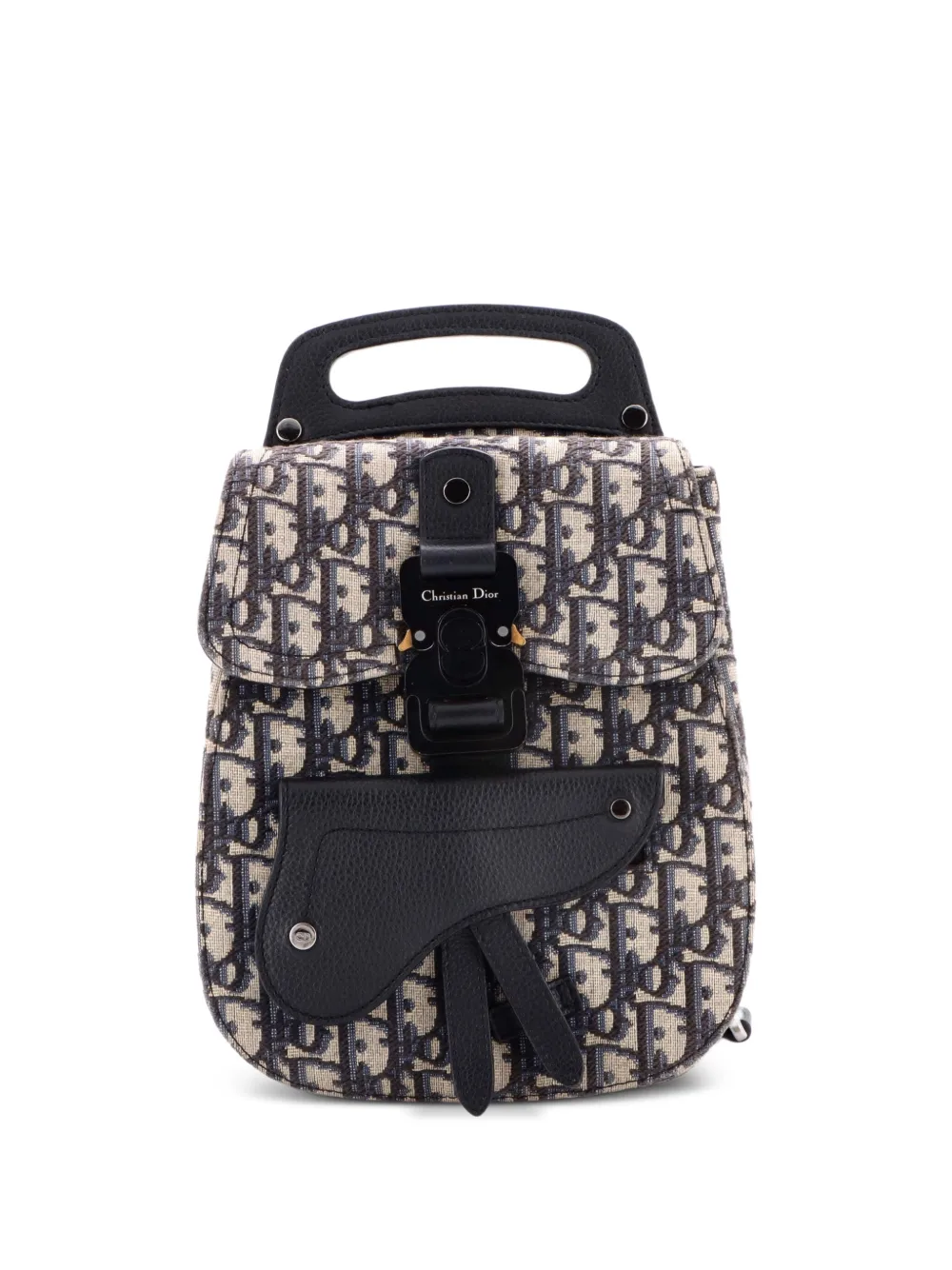 Christian Dior Pre-Owned Saddle Oblique Canvas Mini backpack - Blu