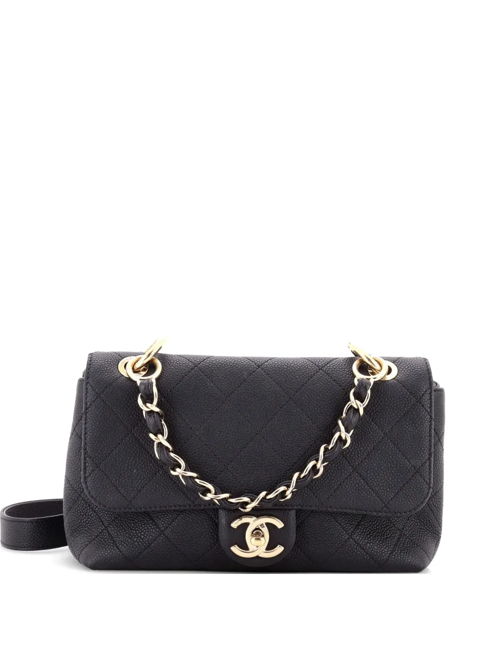 CHANEL Pre-Owned City Walk Flap Bag Quilted Caviar Small crossbody bag - Nero