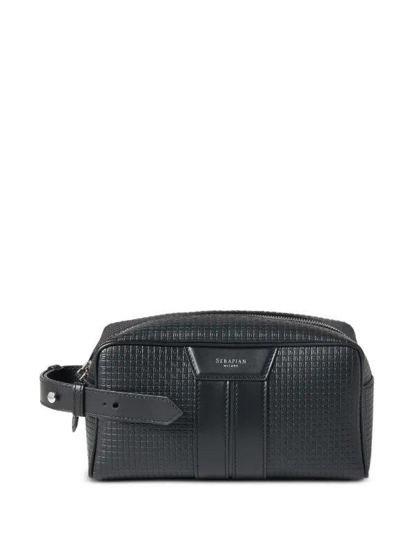 Serapian Zip-up Wash Bag in Black