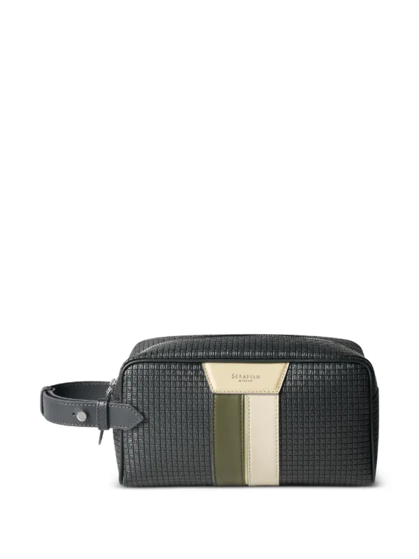 Serapian Zip-up Wash Bag in Grey