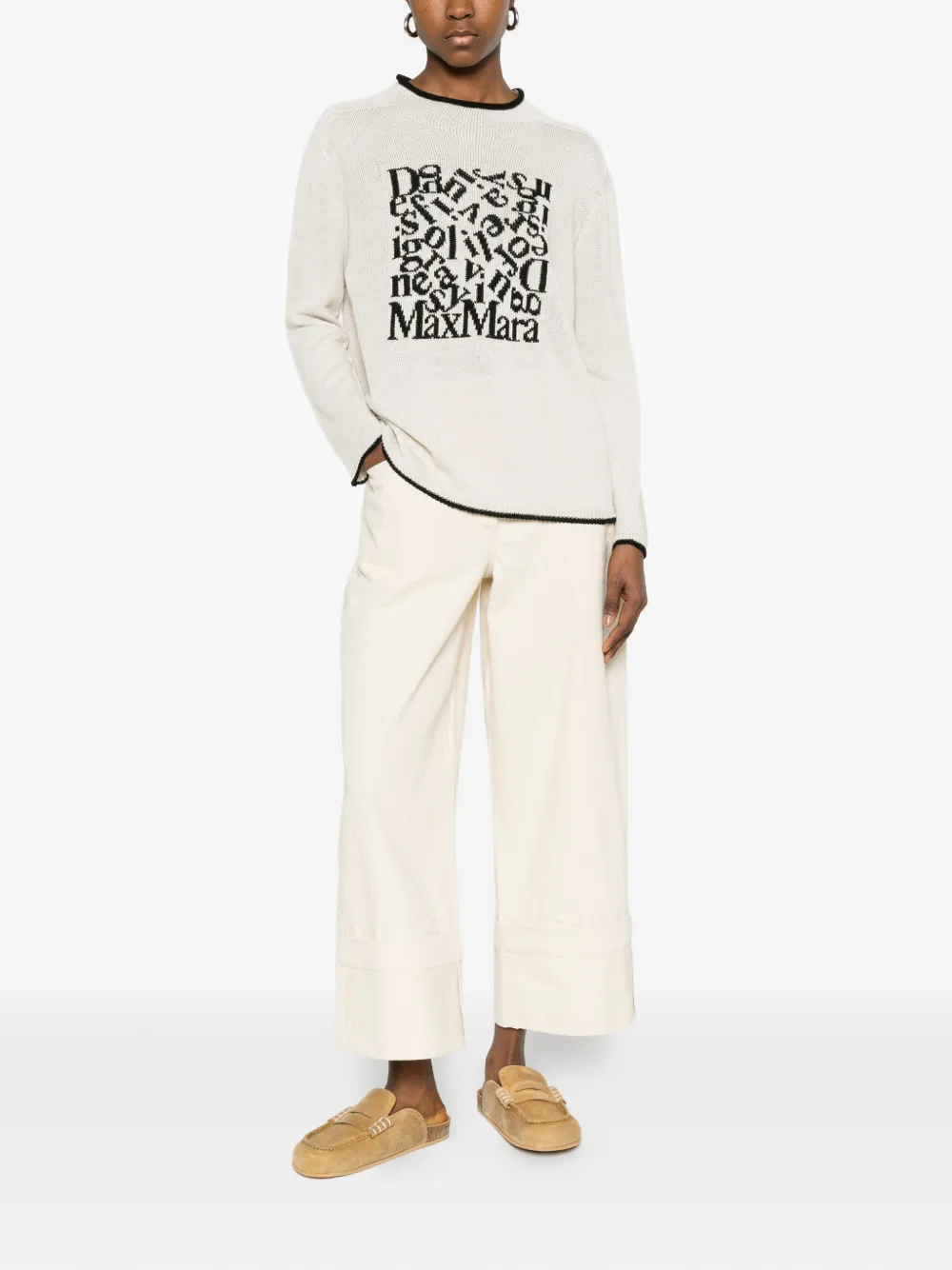  's Max Mara Jersey Attore Estampado - Neutro 