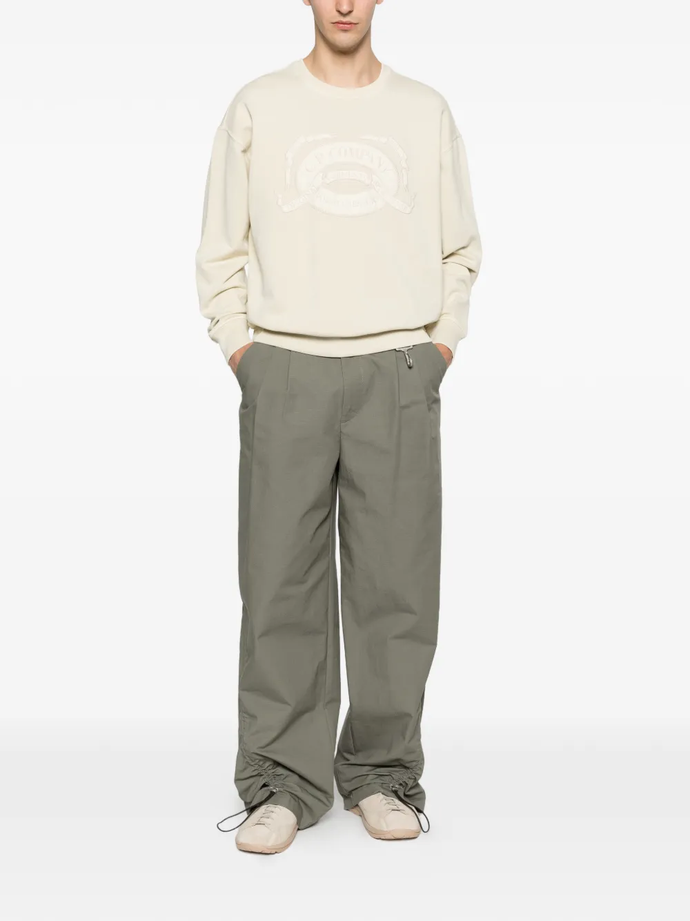 C.P. Company Trui met logoprint Beige