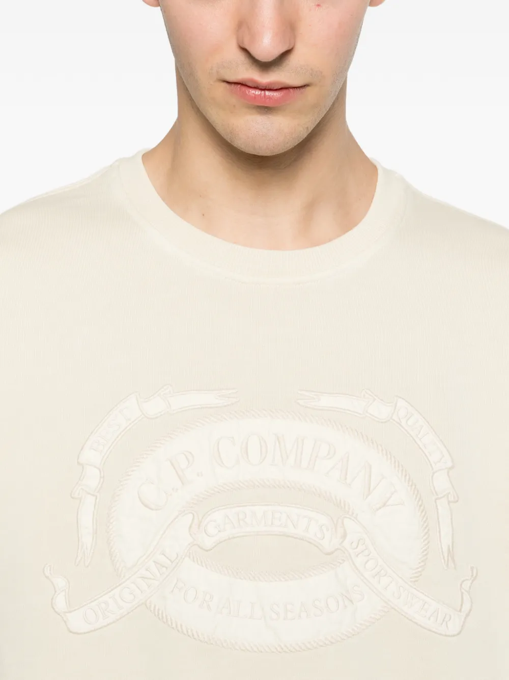 C.P. Company Trui met logoprint Beige