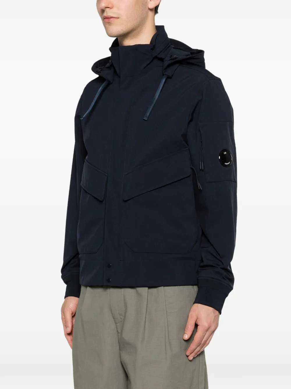 C.P. Company Jack met capuchon en logodetail Blauw