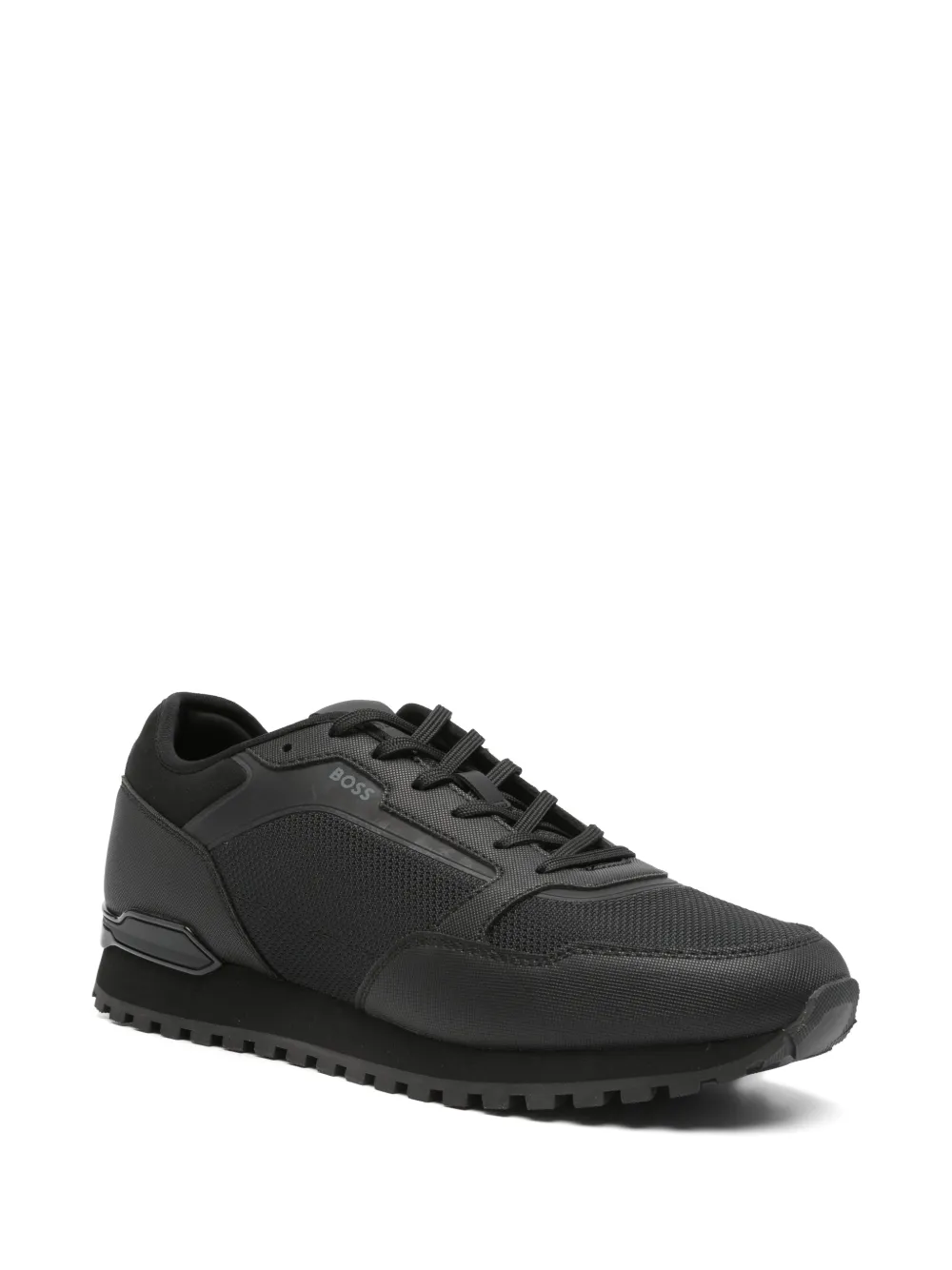 BOSS panelled lace-up sneakers Zwart