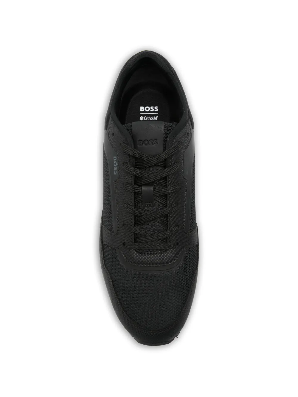 BOSS panelled lace-up sneakers Zwart