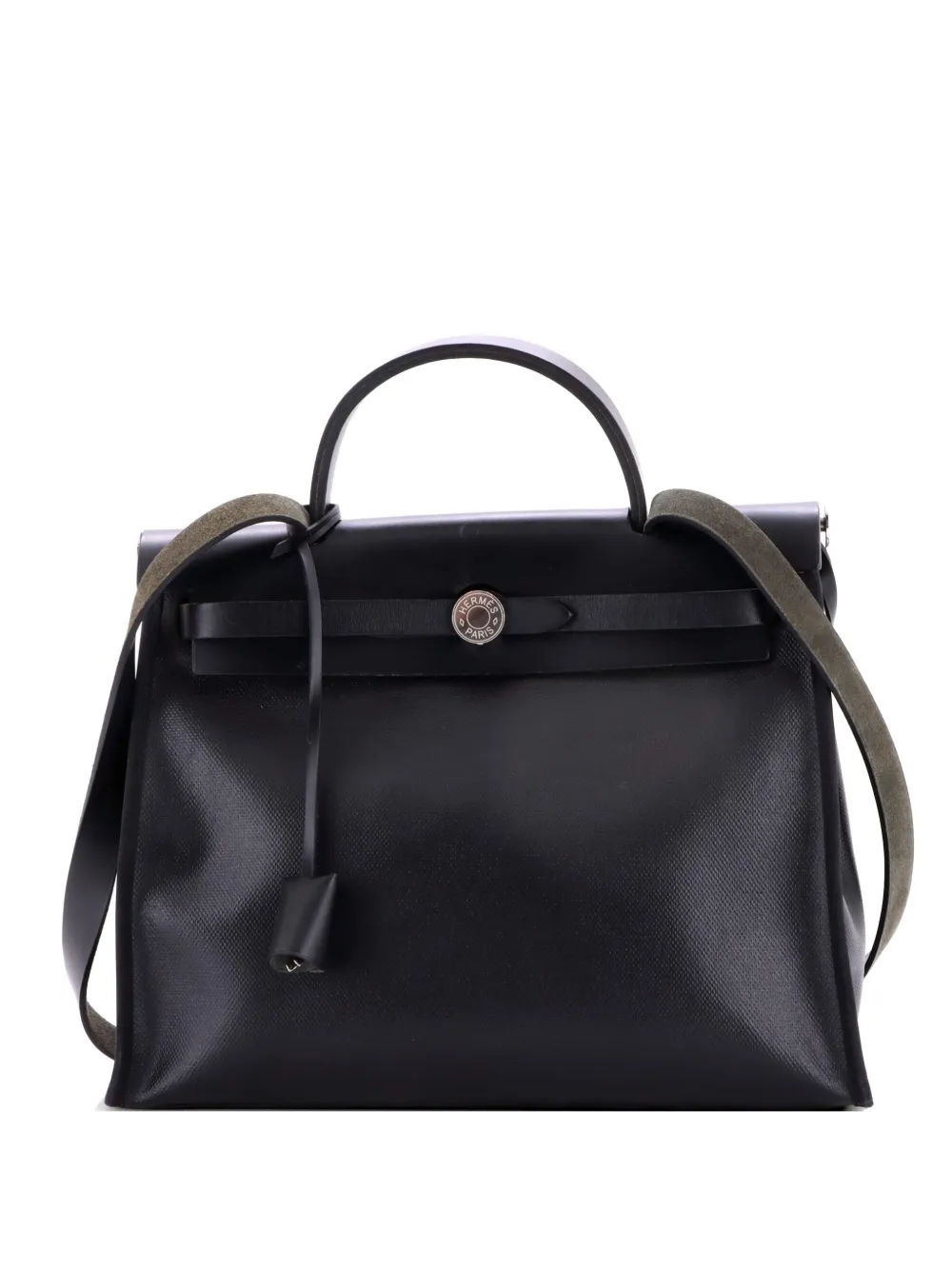 Hermès Pre-Owned Herbag Zip Berline Vache Canvas and Leather 31 shoulder bag - Nero