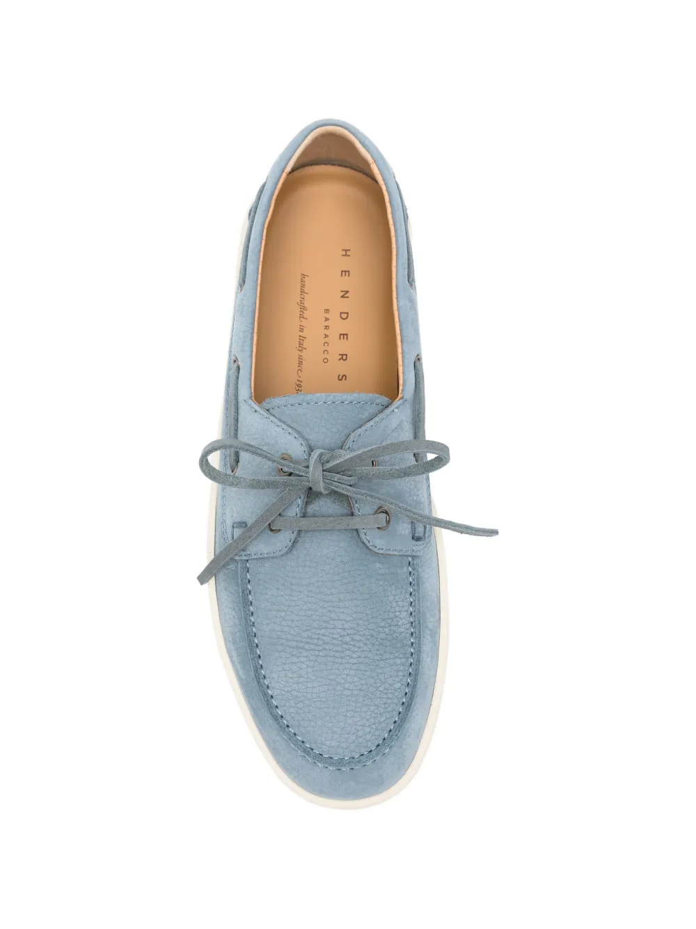 Henderson Baracco denim yatch leather boat shoes Blauw