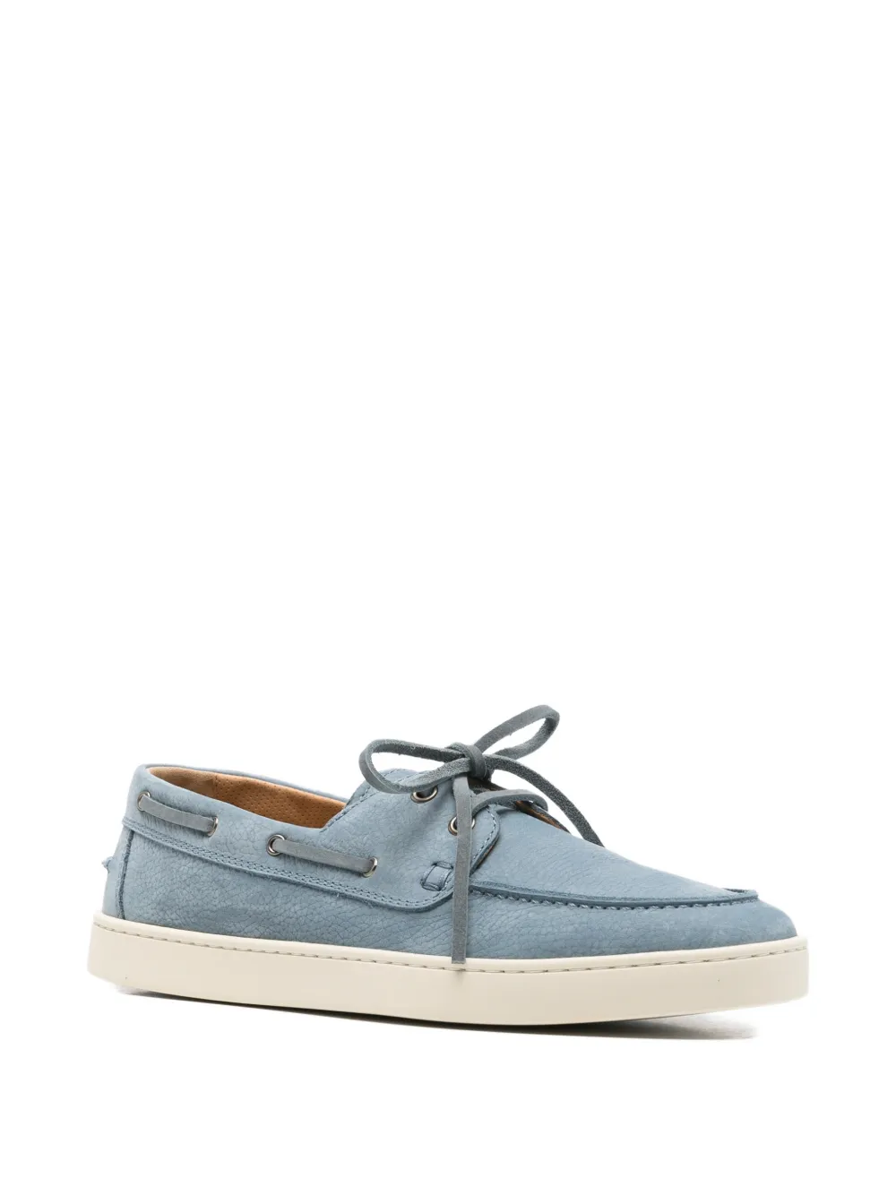 Henderson Baracco denim yatch leather boat shoes Blauw