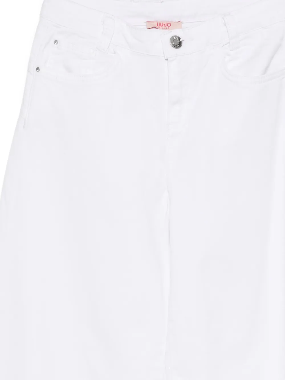 Liu Jo Kids Jeans met franje afwerking Wit
