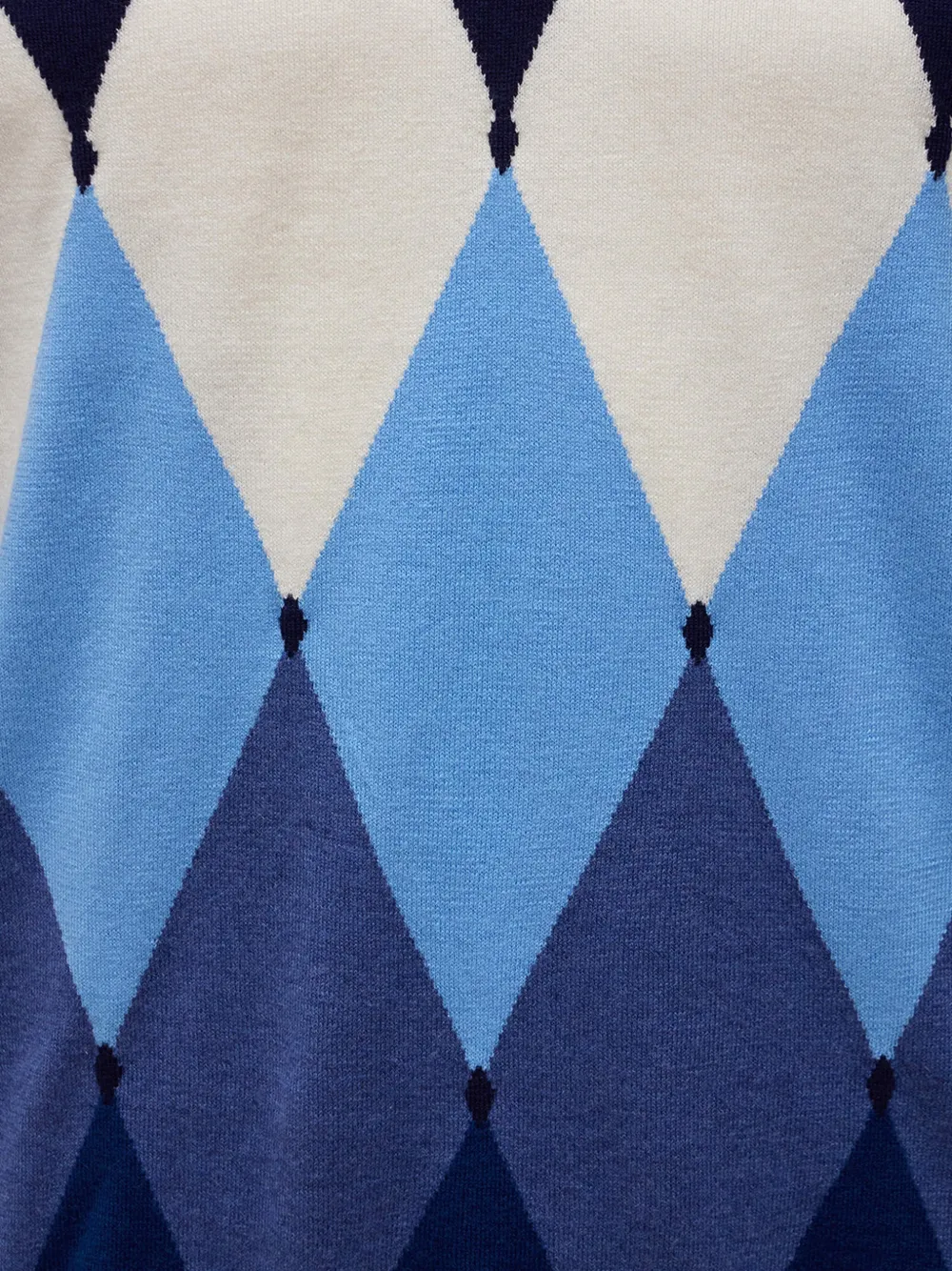Ballantyne Trui met argyle intarsia en V-hals Blauw