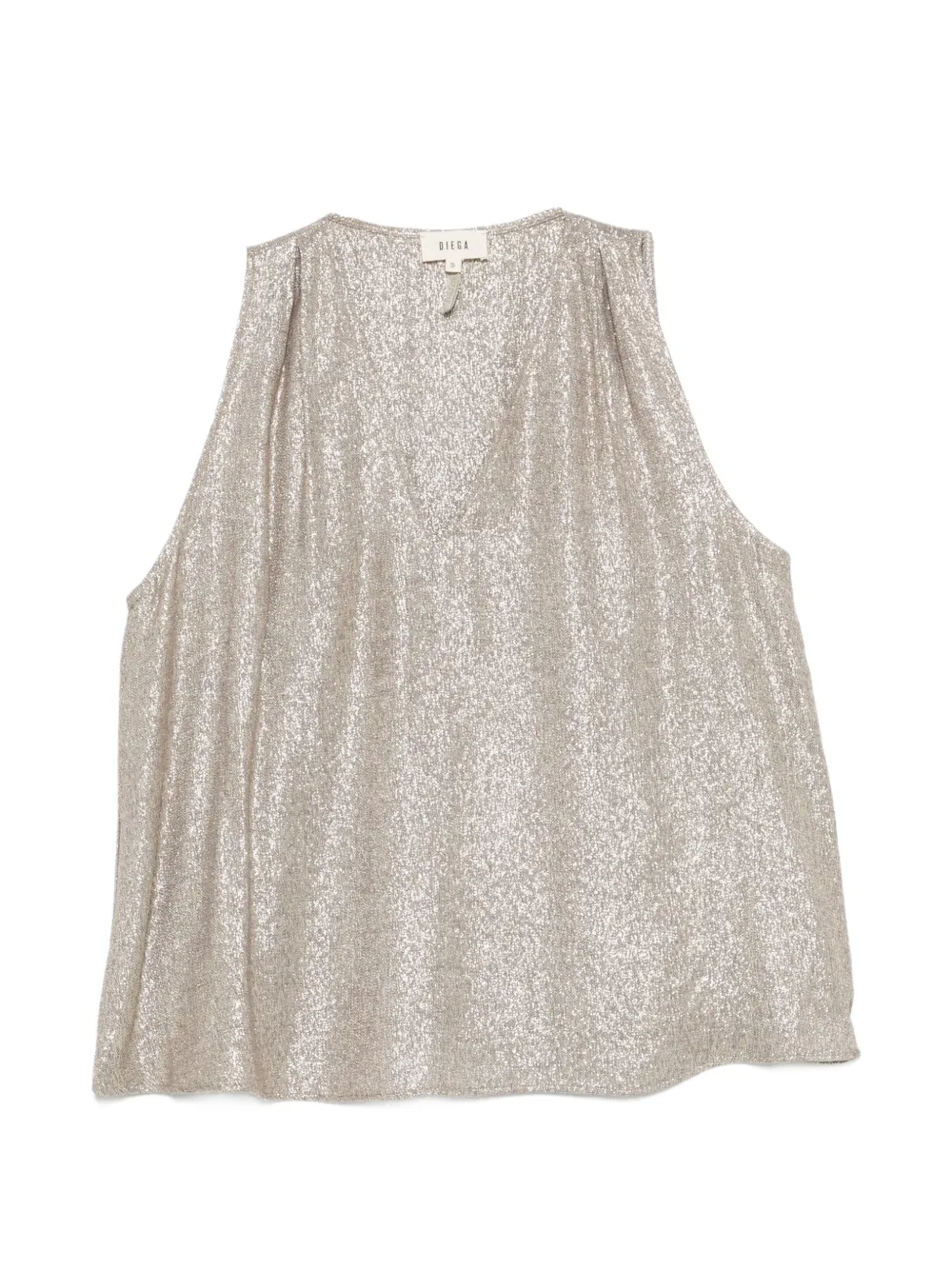 Diega Taoda herringbone-pattern V-neck top - Argento