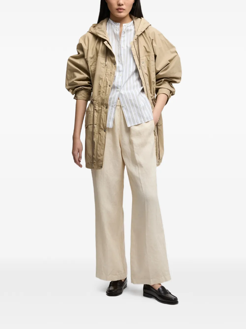  Aspesi Elasticated Linen Trousers - Neutrals 
