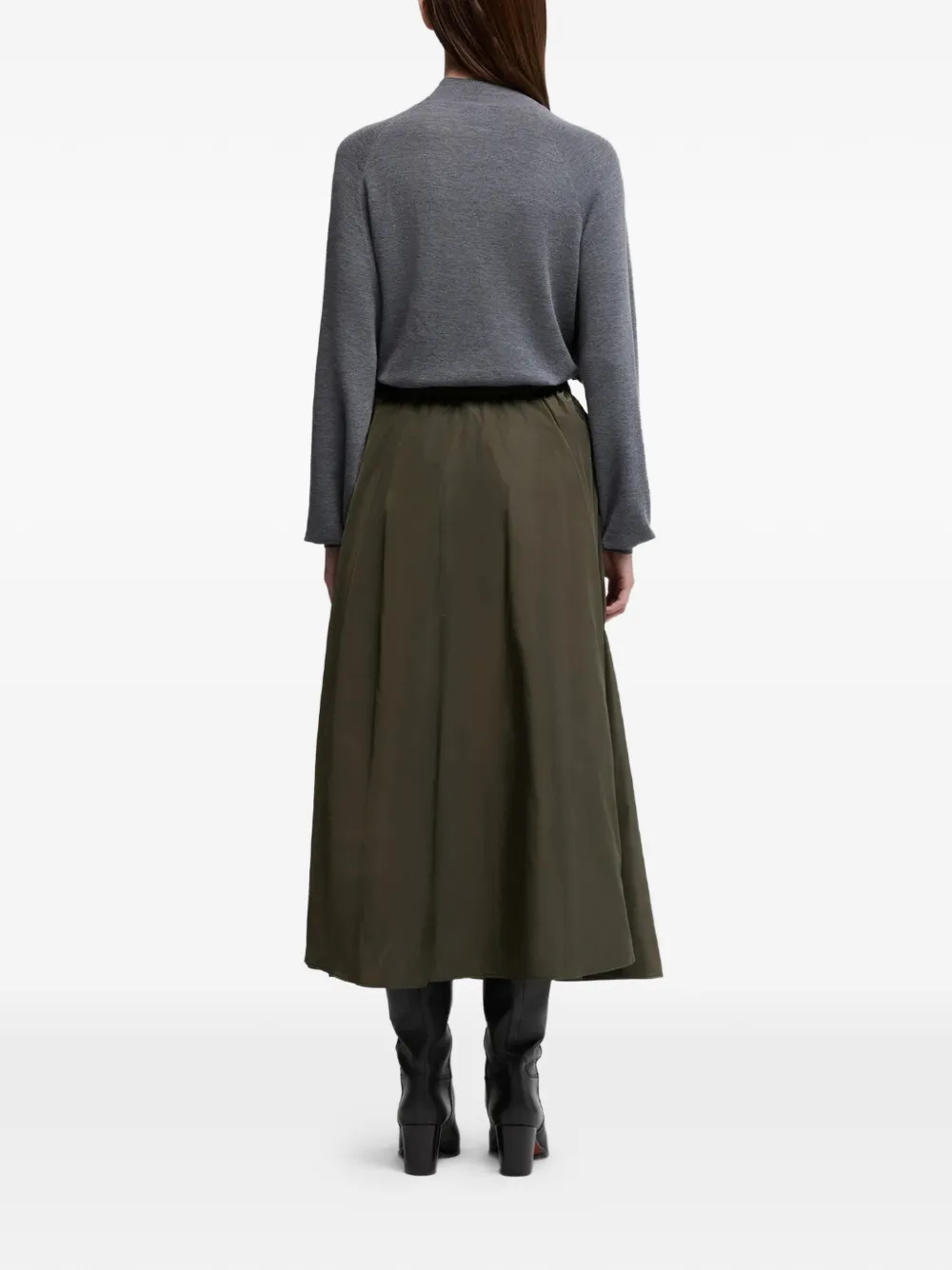  Aspesi Pleated Midi Skirt - Green 
