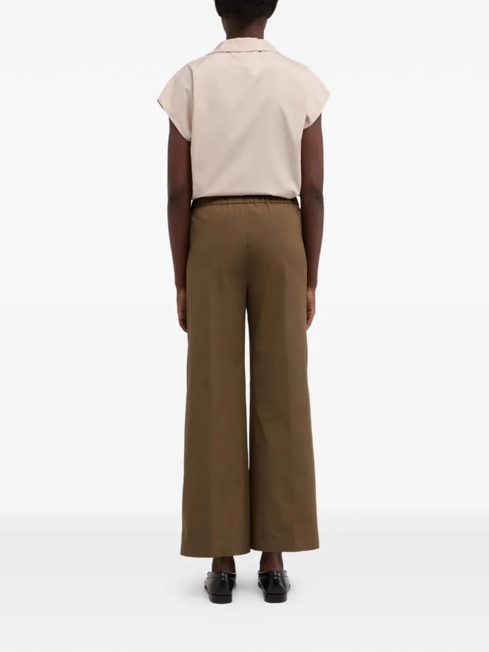  Aspesi Elasticated Cotton Trousers - Green 