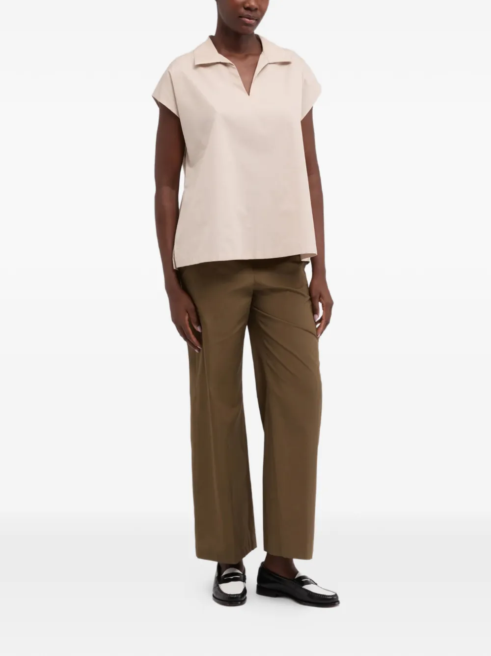  Aspesi Elasticated Cotton Trousers - Green 