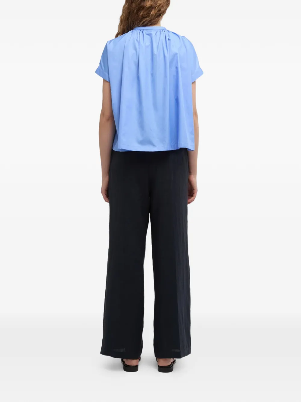  Aspesi Buttoned Tie Cotton Shirt - Blue 