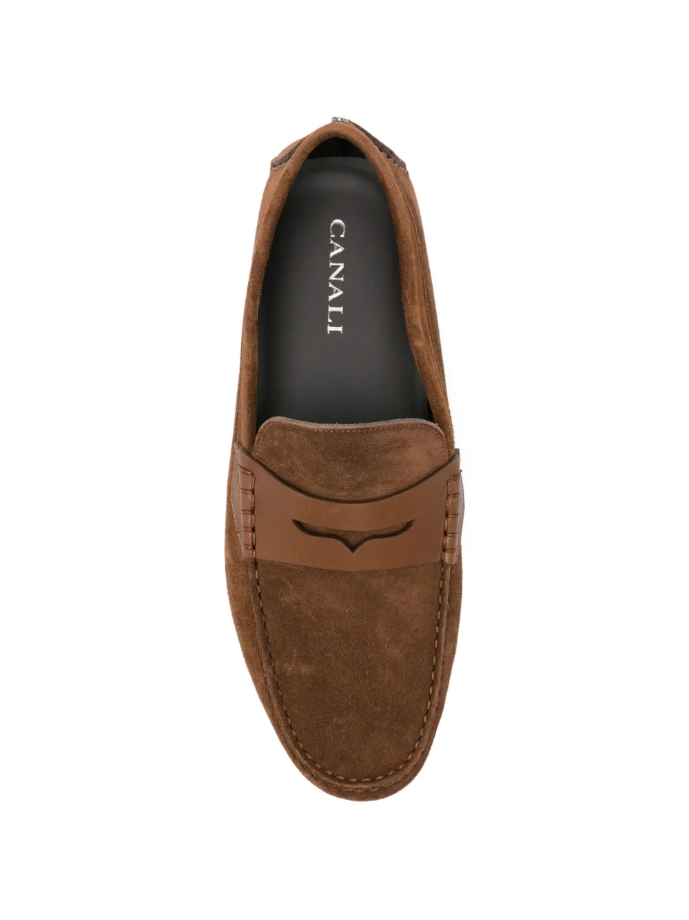 Canali panel leather loafers Bruin