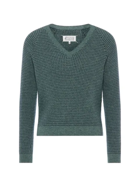 Maison Margiela waffle-knit V-neck sweater