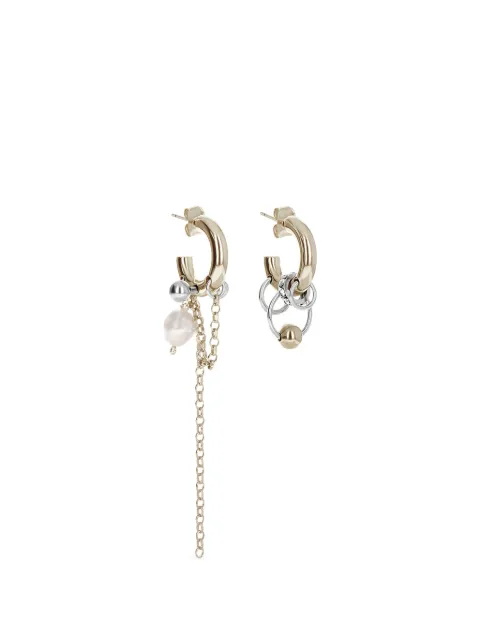 Justine Clenquet Nathan asymmetric pearl-embellished earrings