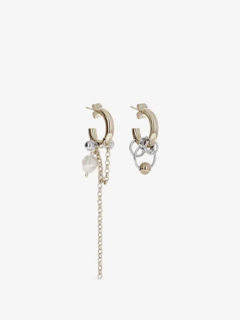 Justine Clenquet aretes Nathan asimétricos con detalles de perla