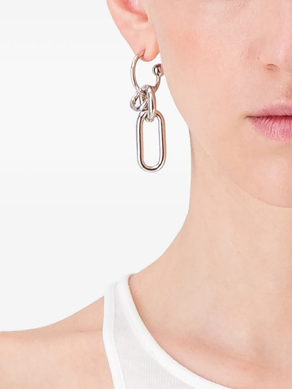 Justine Clenquet Troy asymmetric chain-link earrings - Argento