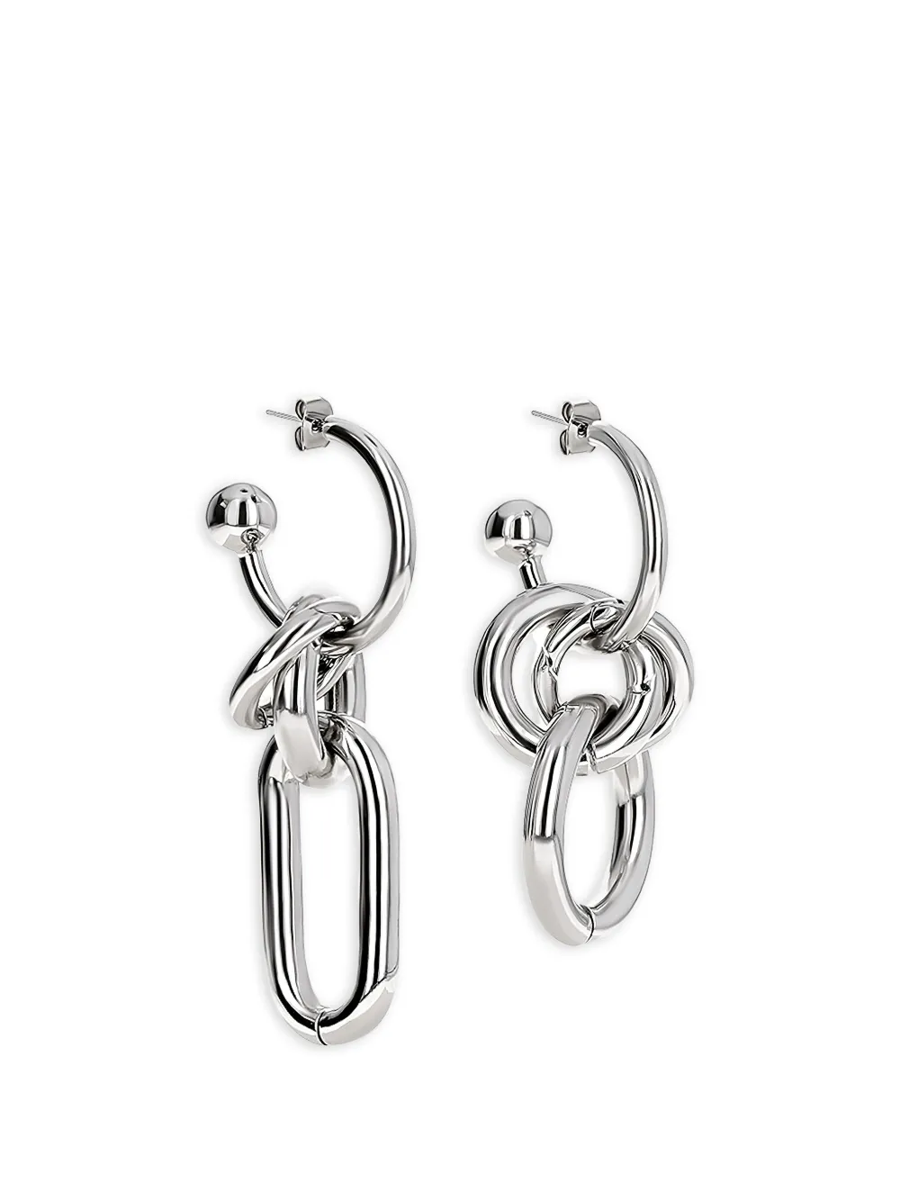 Justine Clenquet Troy asymmetric chain-link earrings - Argento