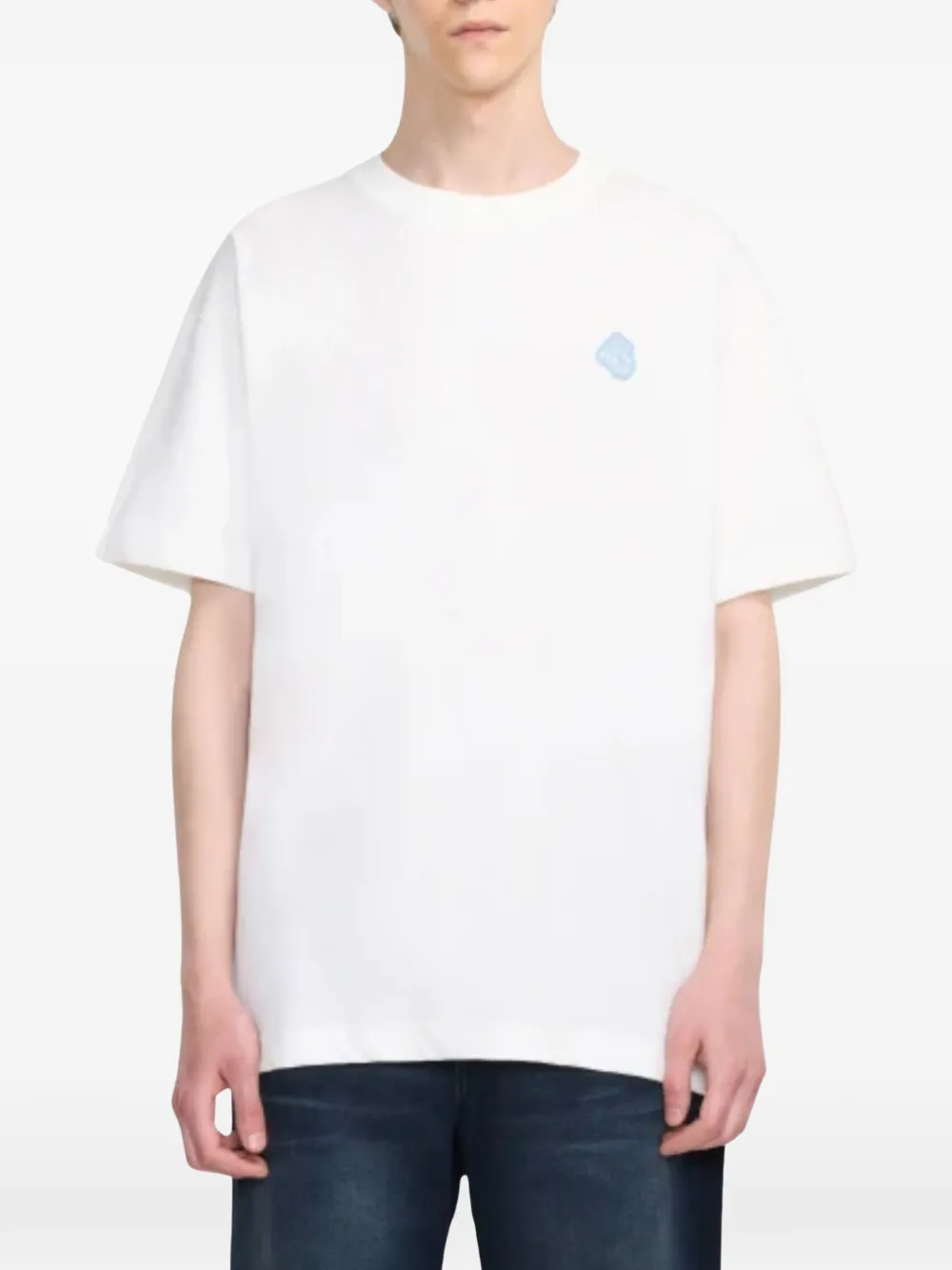 FLÂNEUR Blossom T-shirt met rubberen patch Wit