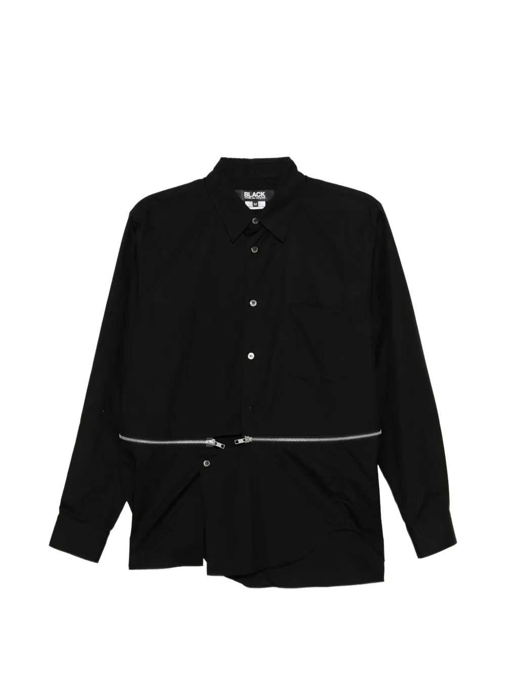 Black Comme Des Garçons zip-detail cotton shirt - Nero