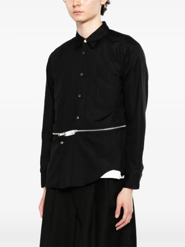 Black Comme Des Garçons ジップディテール シャツ | ブラック