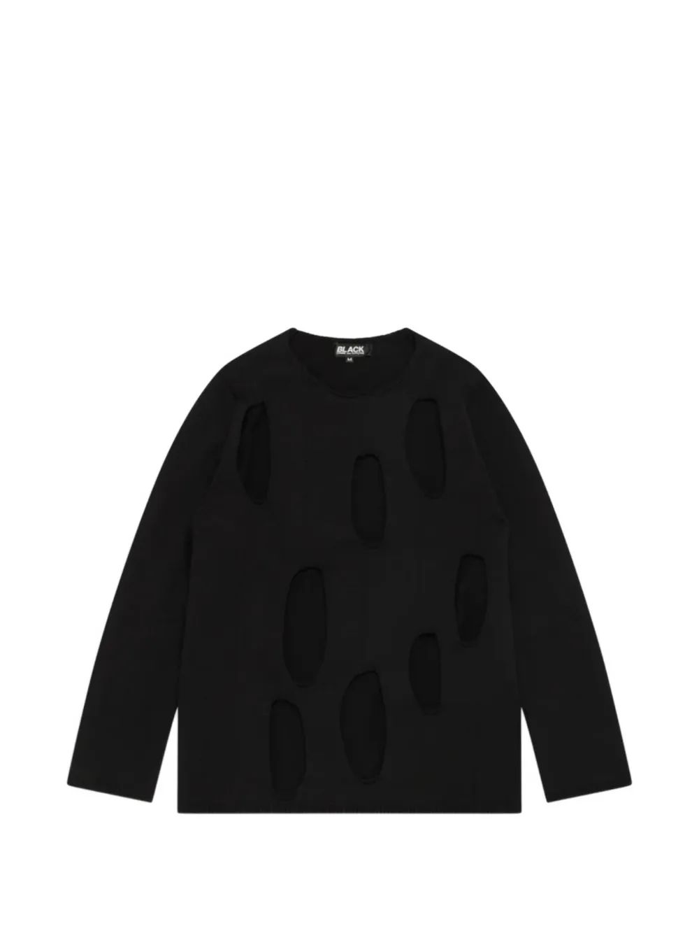 Black Comme Des Garçons cutout crew-neck knitwear - Nero