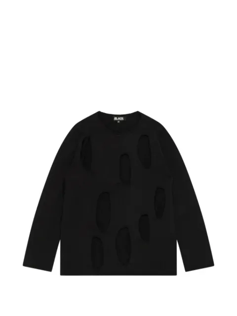 Black Comme Des Garçons cutout crew-neck knitwear