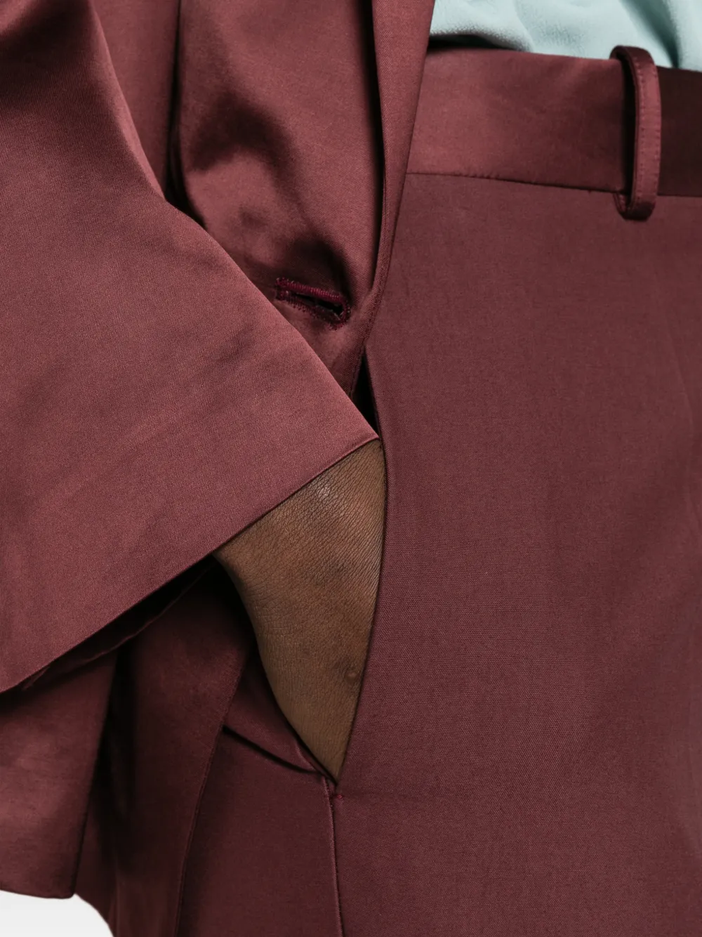 Forte Geplooide broek met satijnen tailleband Rood