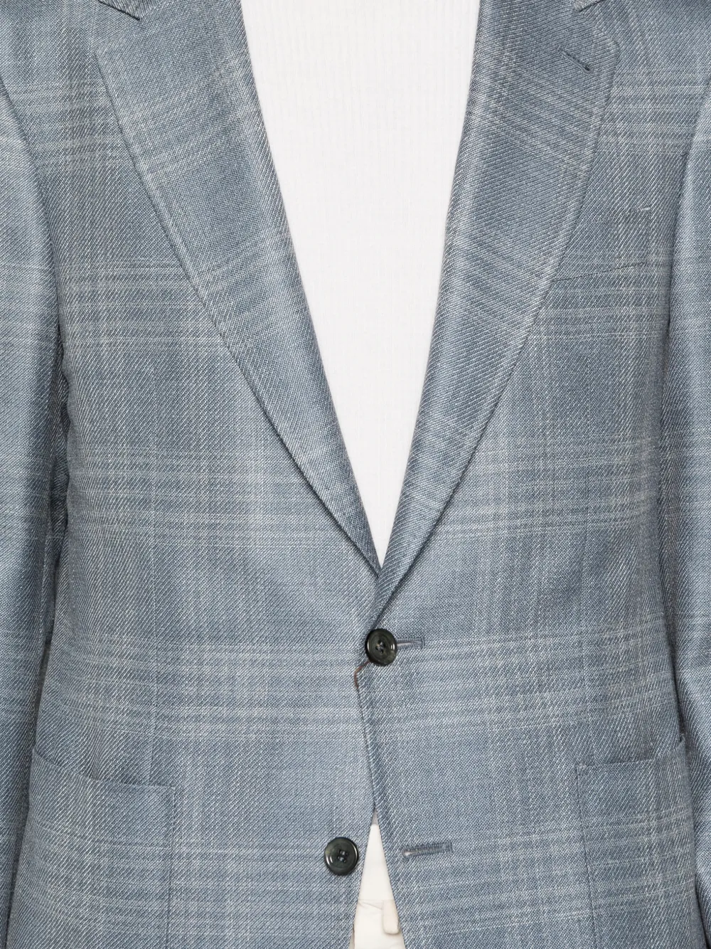 Canali Geruite blazer met twee knopen Blauw
