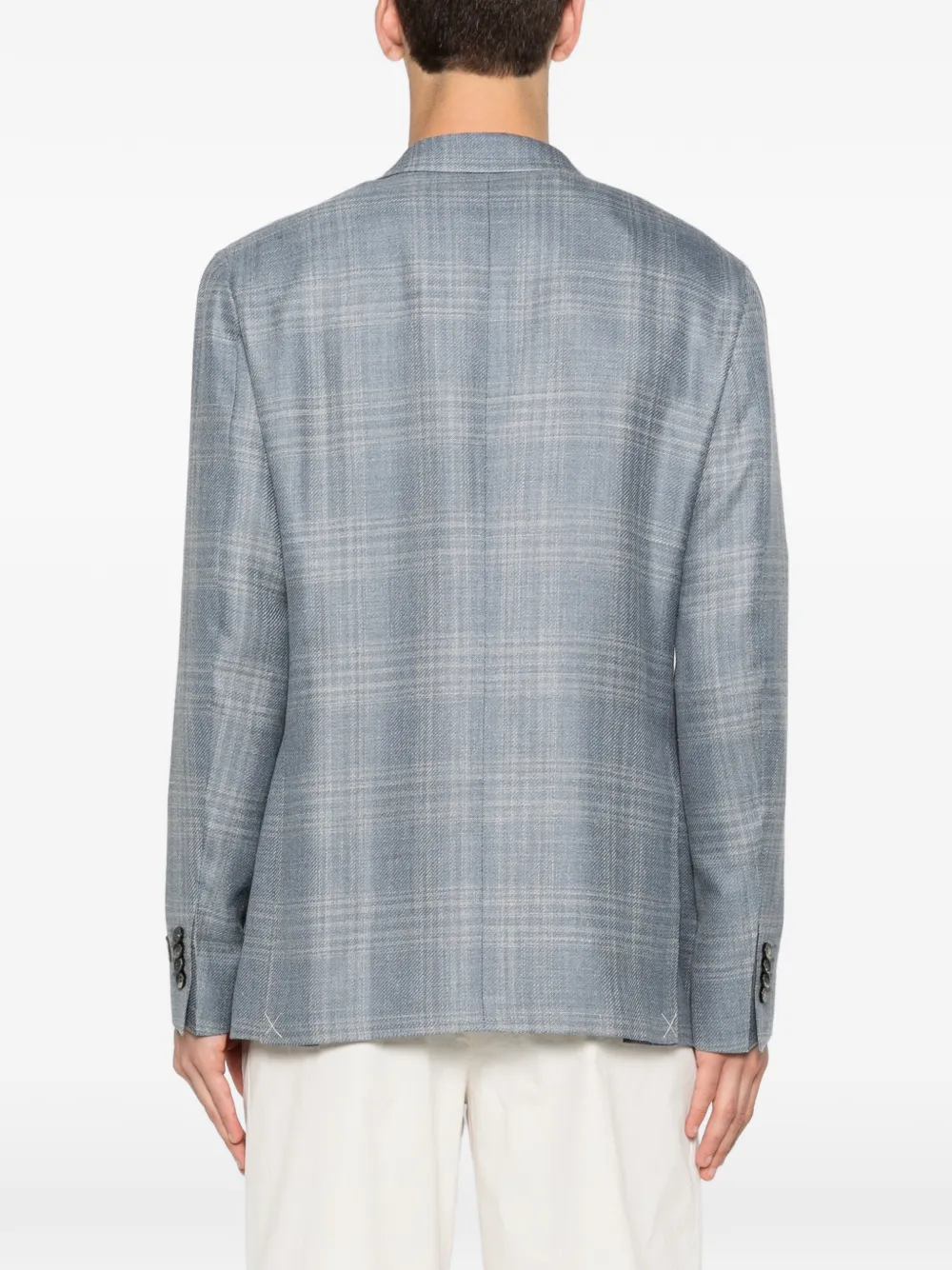 Canali Geruite blazer met twee knopen Blauw