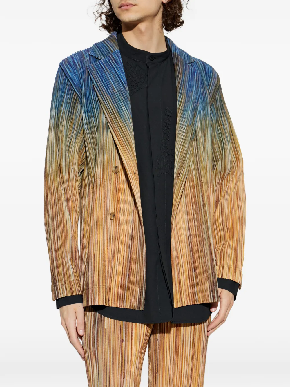 Homme Plissé Issey Miyake Paint Brush Close-Up double-breasted