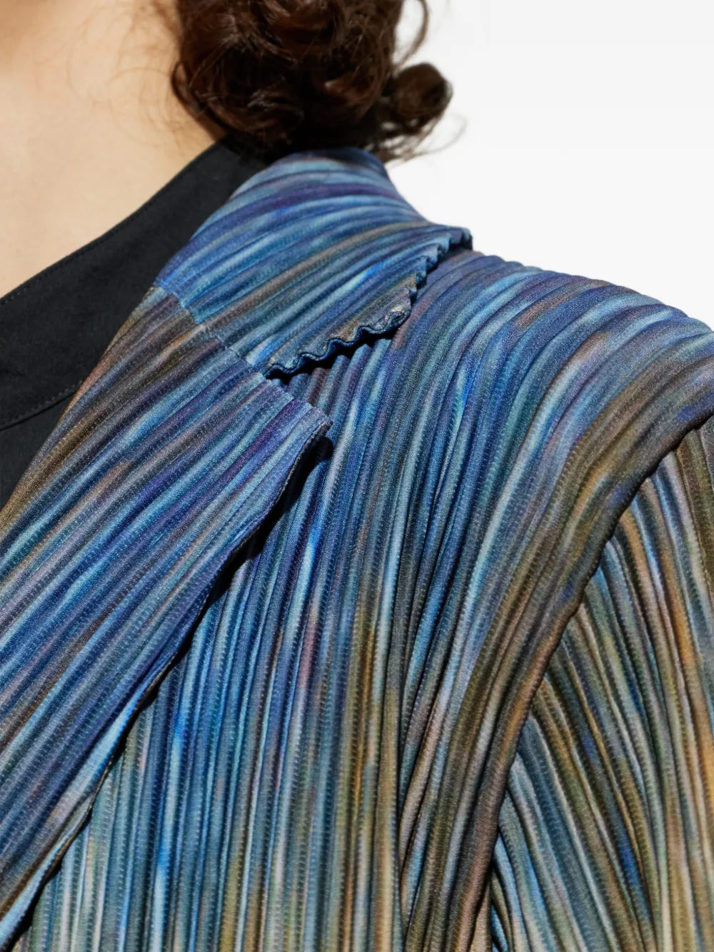 Homme Plissé Issey Miyake Paint Brush Close-Up blazer met dubbele rij knopen Bruin