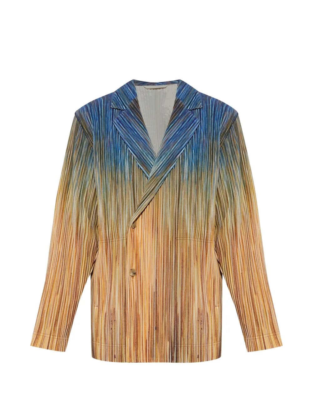 Homme Plissé Issey Miyake Paint Brush Close-Up double-breasted blazer - Brown