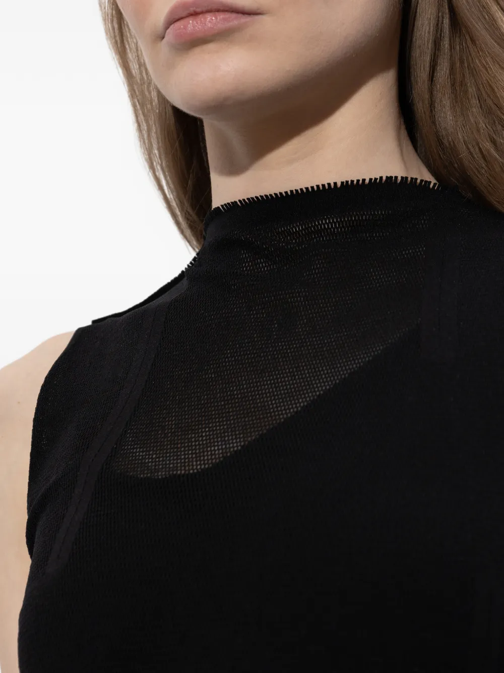 Issey Miyake Mouwloze midi-jurk Zwart