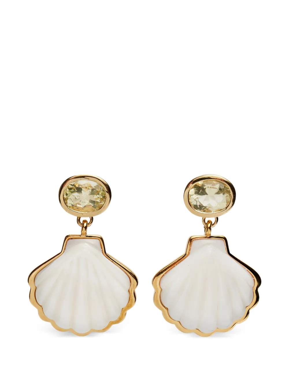 Lizzie Fortunato Luna shell drop earrings - Oro