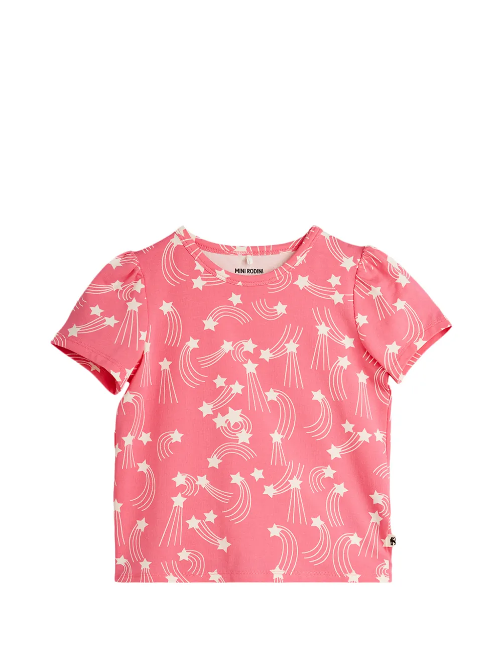 Mini Rodini puff-sleeve star-print T-shirt - Rosa