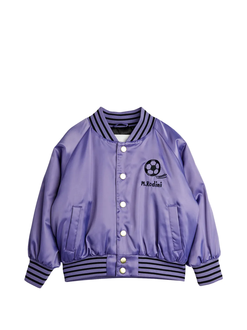 Mini Rodini striped-trim embroidered jacket - Viola