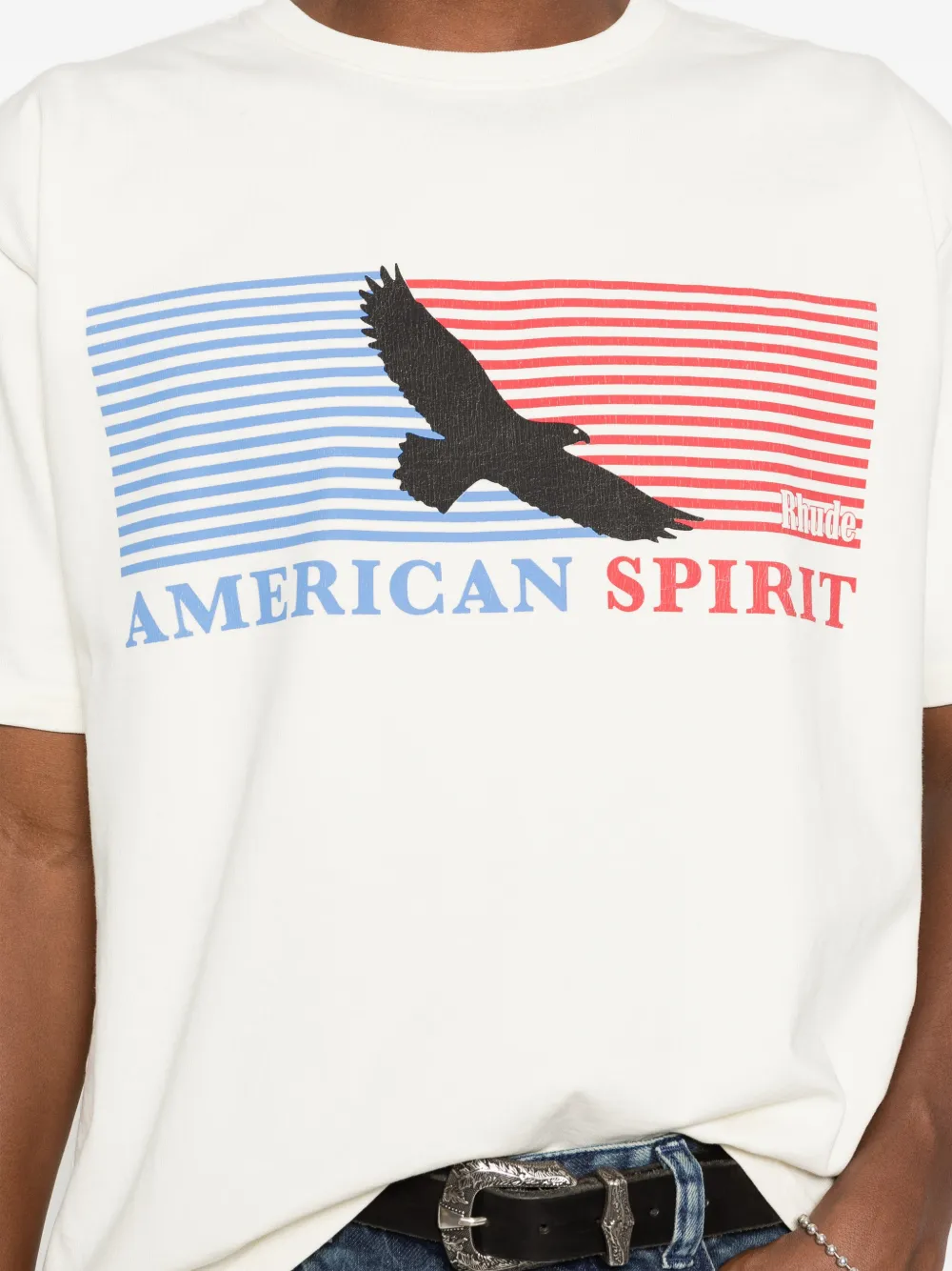 RHUDE T-shirt met grafische print Beige