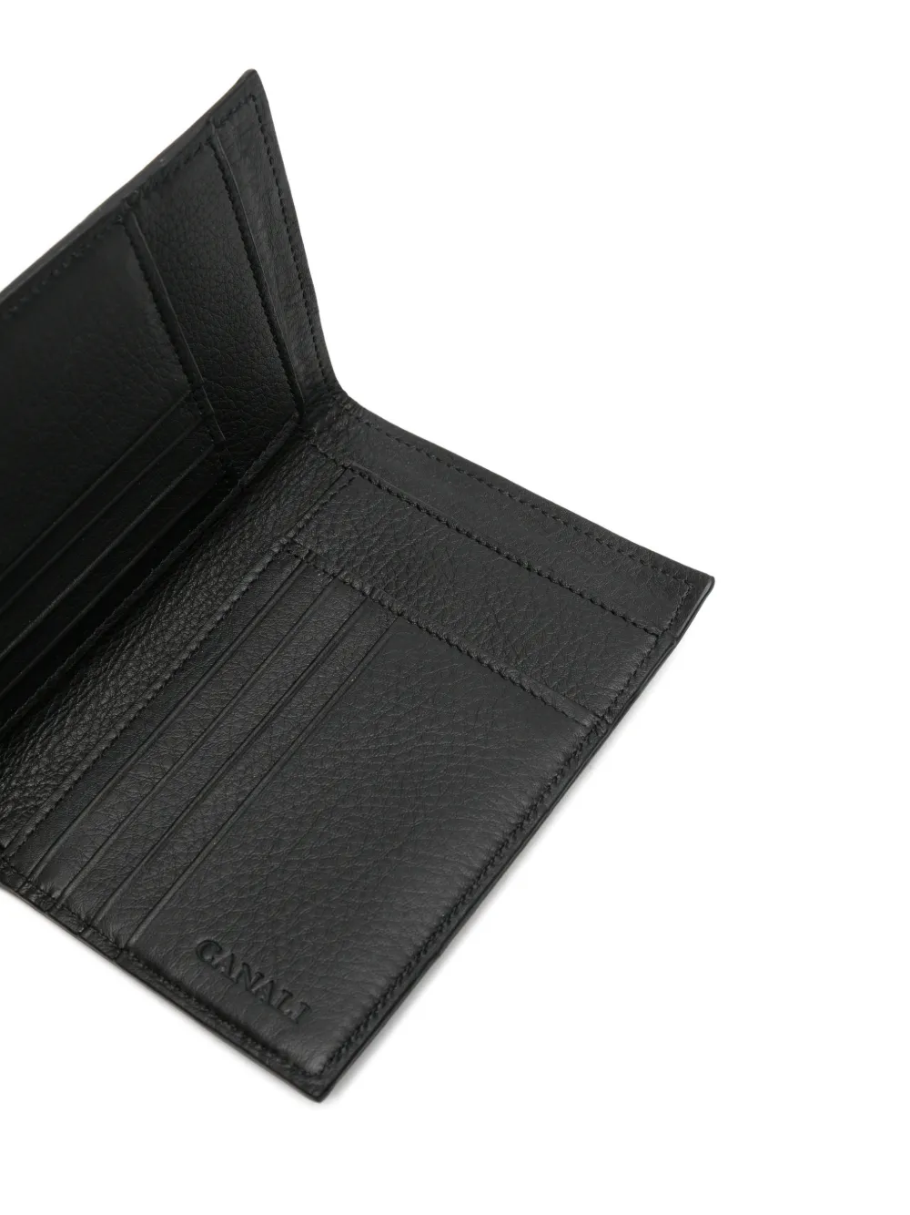 Canali Leren portemonnee Zwart